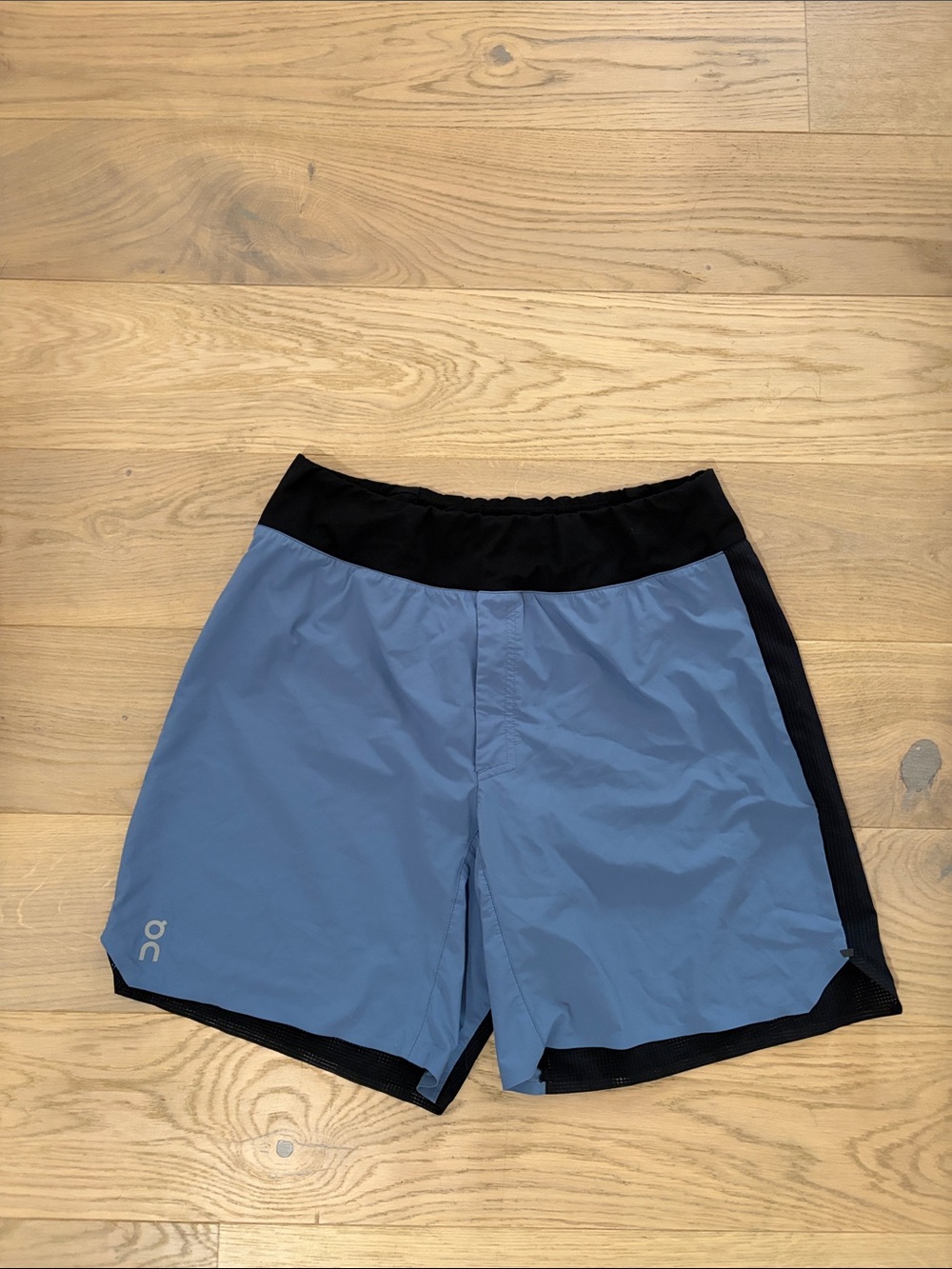 On Running Men’s Light Blue Athletic Shorts with Black Waistband